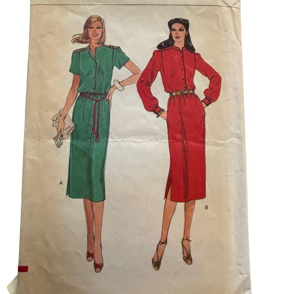 Vintage VOGUE PATTERN #7426 Size 10 sewing instructions uncut 1980s dress - Picture 5 of 5